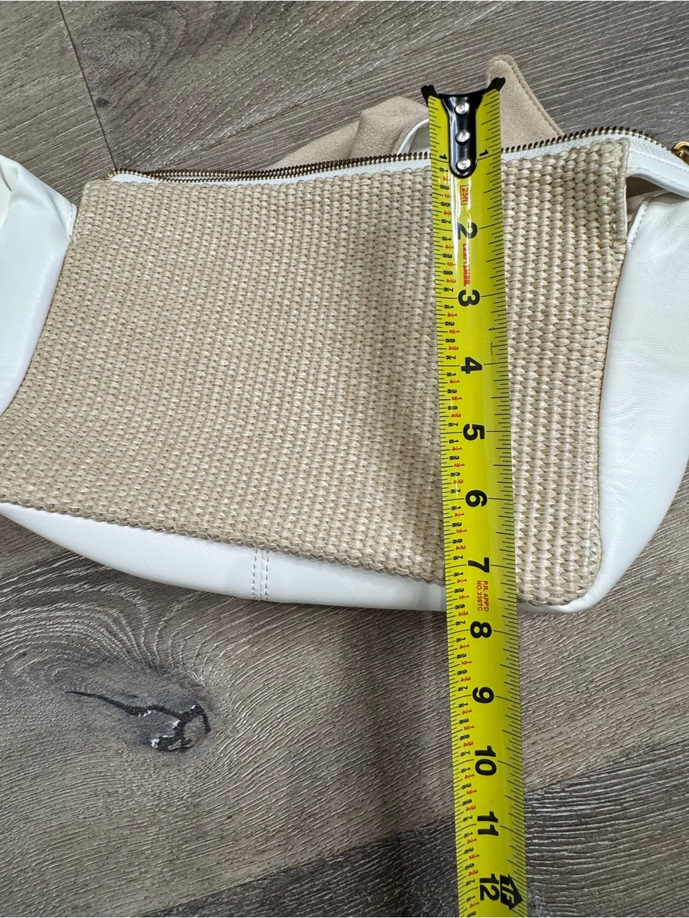 Cream Woven Shoulder Bag with White Knot Strap - Picture 9 of 9
